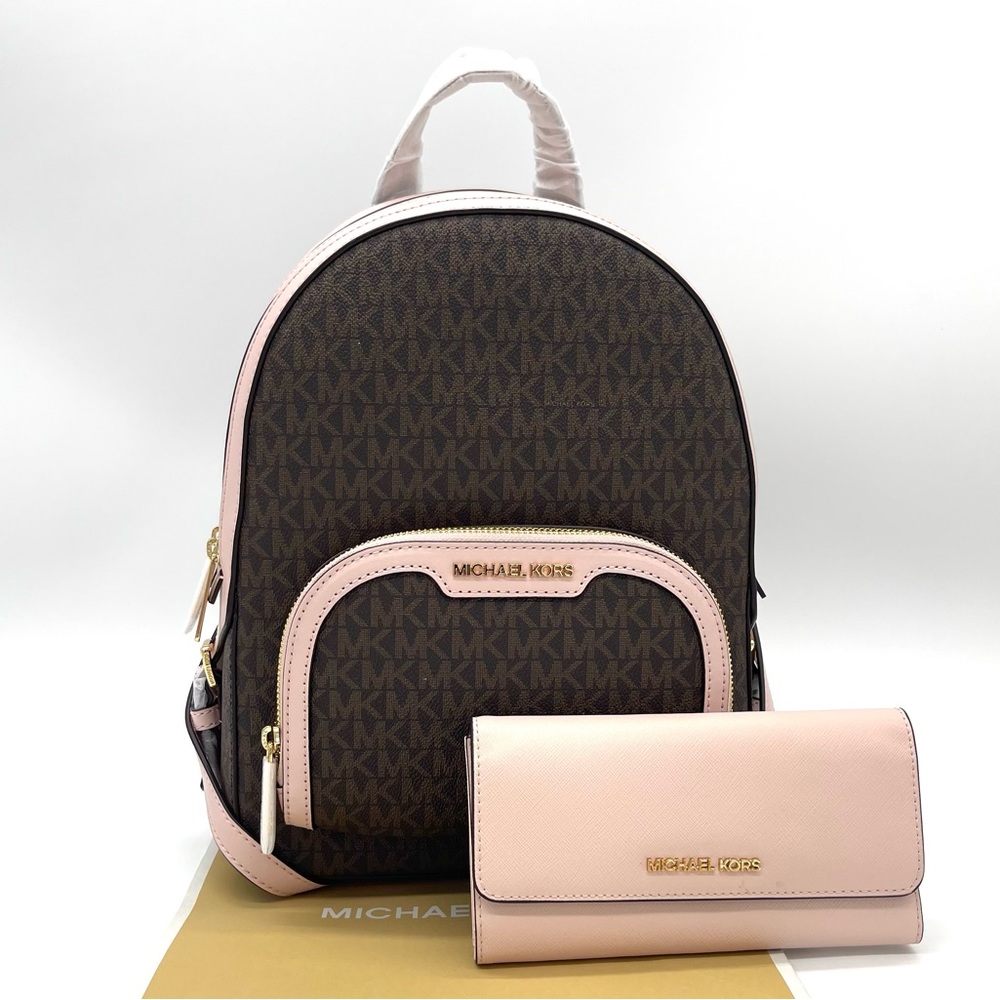 Michael Kors Medium Jaycee Zip Packet Backpack & Trifold Wallet